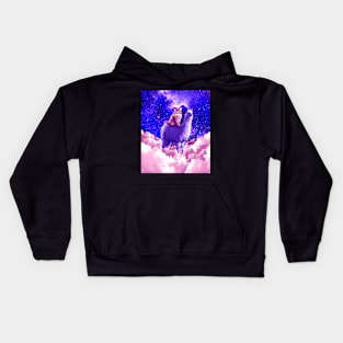 Outer Space Galaxy Kitty Cat Riding On Llama Kids Hoodie